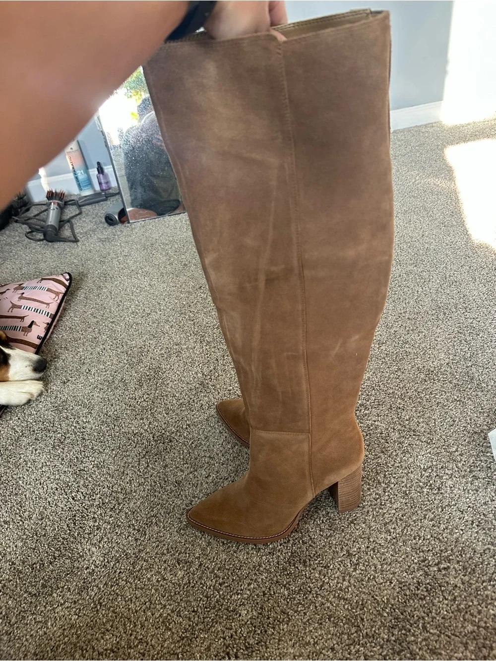 Vince Camuto Entaia Brown Suede Knee-High Boots